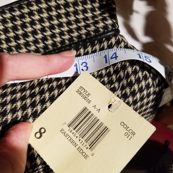 New Wool Hounds tooth Pencil Skirt Size 8 Amazing - Picture 3 of 4